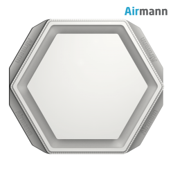 Šešiakampis priglaistomas oro difuzorius airmann "HEXA", 2 gkp, pajungimas - 100 mm