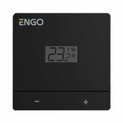 Kambario termostatas ENGO EASY laidinis, virštinkinis, 230V, juodas