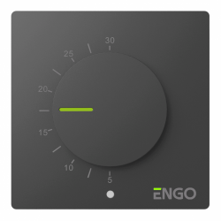 Kambario termostatas ENGO ESIMPLE laidinis virštinkinis 230V, juodas