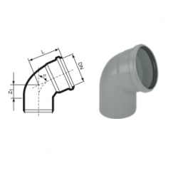 Vidaus kanalizacijos alkūnė 50  45°, HTplus Magnaplast