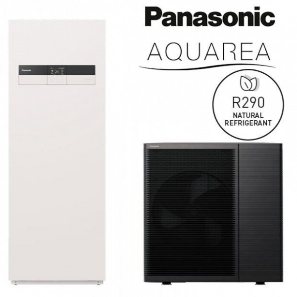 Šilumos siurblys oras - vanduo PANASONIC Aquarea All in One L karta Monoblokas 7,0/7,0 kW WH-ADC0509L6E5+WH-WDG07LE5 su 185 l karšto vandens talpa