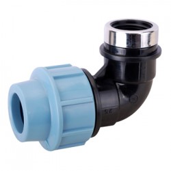 Plastikinė PE Alkūnė su vidiniu sriegiu D20x1/2 90 laipsn