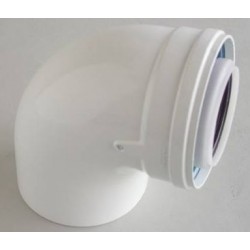 Alkūnė 90° dujiniams kondensaciniams katilams iki 24 kW (100/60)