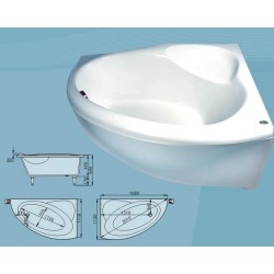 Akmens masės vonia SPN SANTA 168x112 dešinės pusės