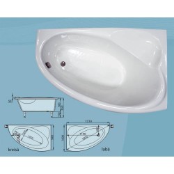Akmens masės vonia SPN VANESSA 153x94 dešinės pusės
