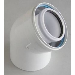 Alkūnė 45° dujiniams kondensaciniams katilams iki 24 kW (100/60)